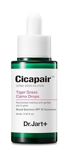 Dr.Jart+ Cicapair Tiger Grass Camo Drops Tinted Serum SPF 35 with Centella Asiatica | Skin Tint | Korean Skin Care Makeup Hybrid, 1.01 Fl Oz Avelisse