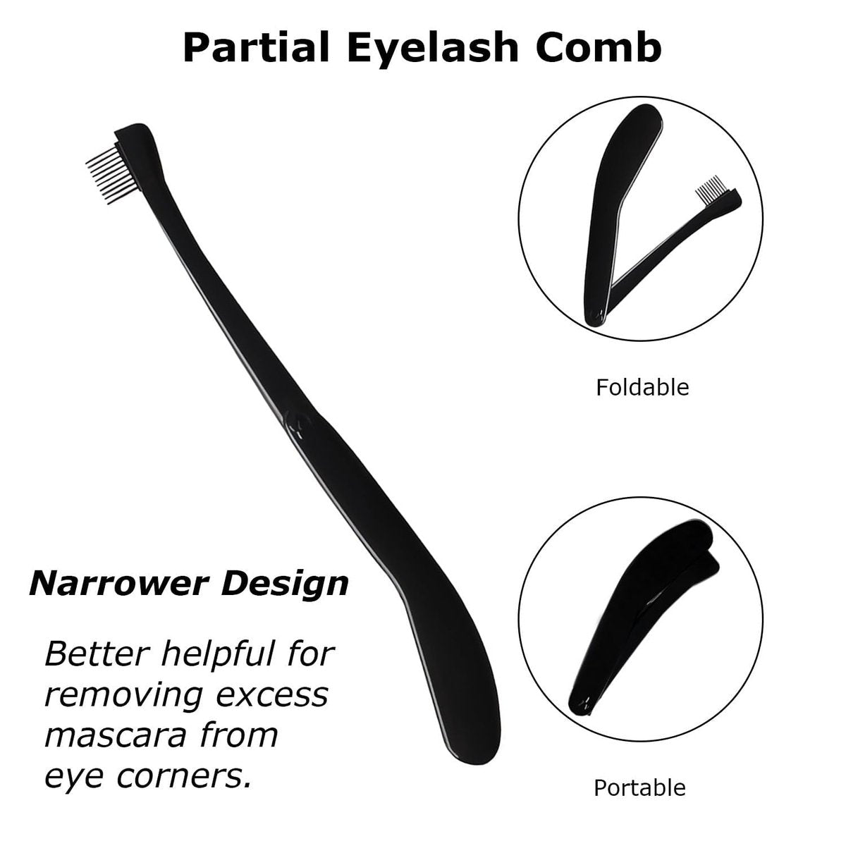 Corconess Eyelash Comb 2-Pack: Precision Eyelash Separator Tool with Metal Teeth for Flawless Lashes - görsel 7