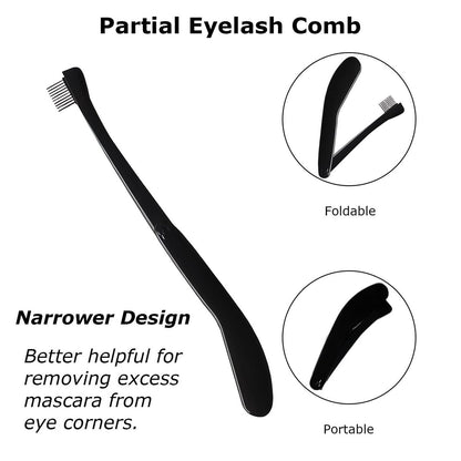 Corconess Eyelash Comb 2-Pack: Precision Eyelash Separator Tool with Metal Teeth for Flawless Lashes