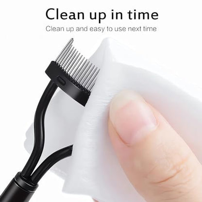 Corconess Eyelash Comb 2-Pack: Precision Eyelash Separator Tool with Metal Teeth for Flawless Lashes