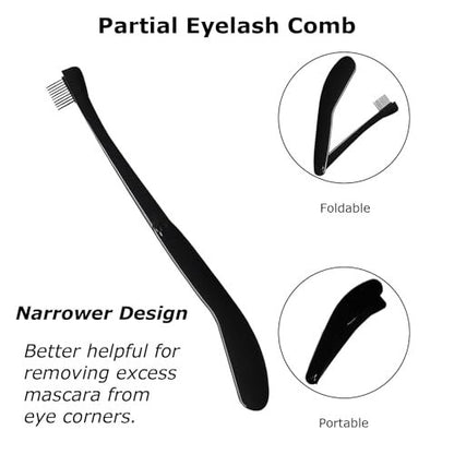 Corconess Eyelash Comb 2-Pack: Precision Eyelash Separator Tool with Metal Teeth for Flawless Lashes