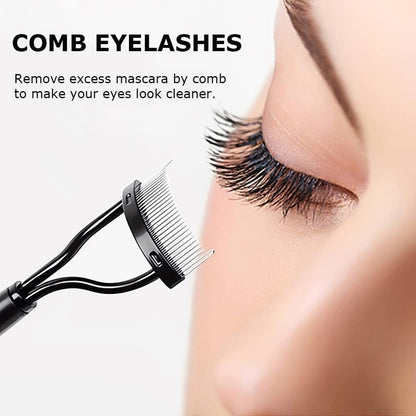 Corconess Eyelash Comb 2-Pack: Precision Eyelash Separator Tool with Metal Teeth for Flawless Lashes