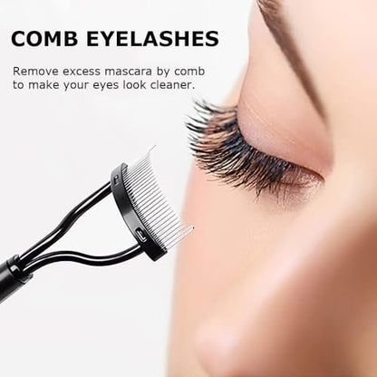 Corconess Eyelash Comb 2-Pack: Precision Eyelash Separator Tool with Metal Teeth for Flawless Lashes