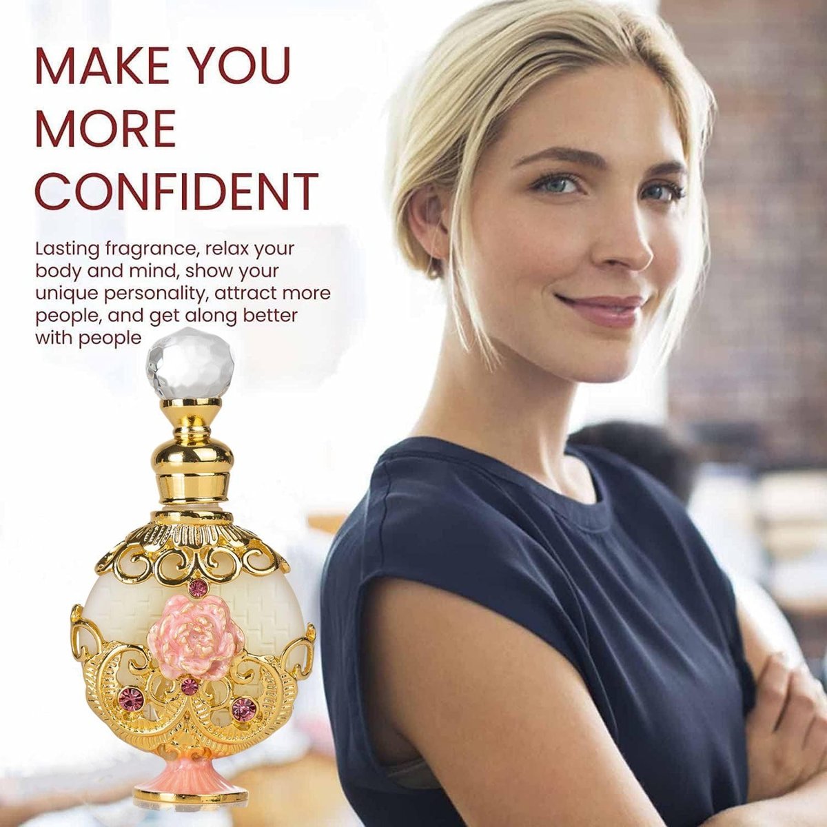 LIYJTK Halal Dubai Retro Concentrated Perfume Oil for Women - Long Lasting Exquisite Vintage Fragrance - 0.5 Oz Avelisse