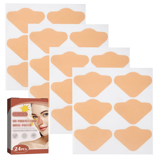 24 Pcs Skin Sun Protection Nose Patch Sunblock Guards for Golf, Outdoor Sports - Beige