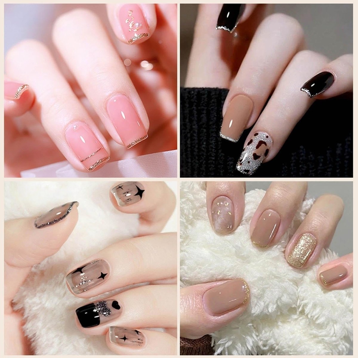Silver Metal Glitter Gel Nail Polish 4 Colors Set - Painted Metal Platinum Drawing Gel for DIY Nail Art, Soak Off, 0.17 Fl Oz Each - görsel 7