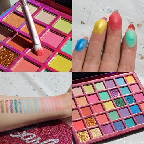 Barbie 35-Well Shadow Palette – Shimmery & Opaque Eyeshadows for Kids & Teens, Pigmented & Blendable, Includes 8 Brushes, by Townley Girl - görsel 10