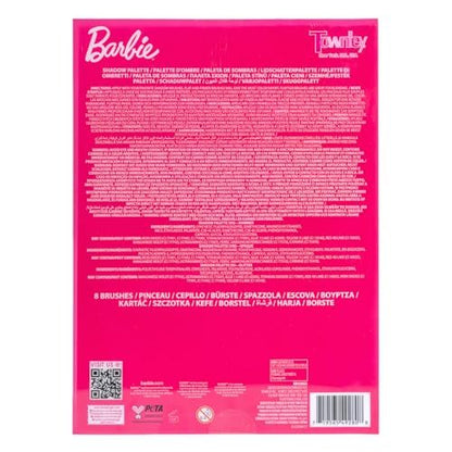 Barbie 35-Well Shadow Palette – Shimmery & Opaque Eyeshadows for Kids & Teens, Pigmented & Blendable, Includes 8 Brushes, by Townley Girl