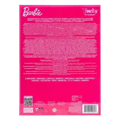 Barbie 35-Well Shadow Palette – Shimmery & Opaque Eyeshadows for Kids & Teens, Pigmented & Blendable, Includes 8 Brushes, by Townley Girl