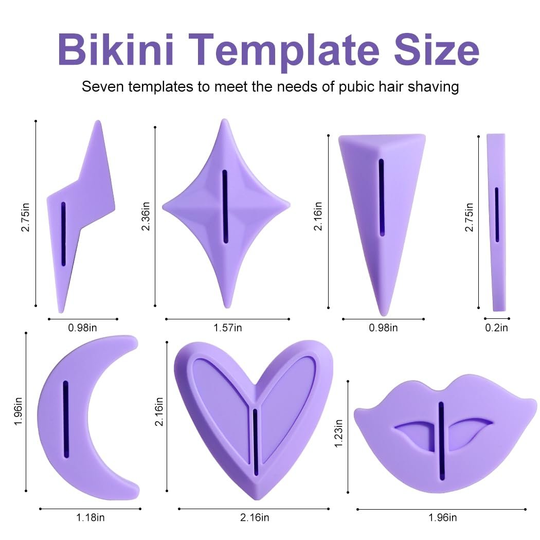 KDIMSY Pubic Hair Stencils for Women - Bikini Shaving Stencils Set of 7 Shapes for Intimate Grooming and Styling - görsel 3