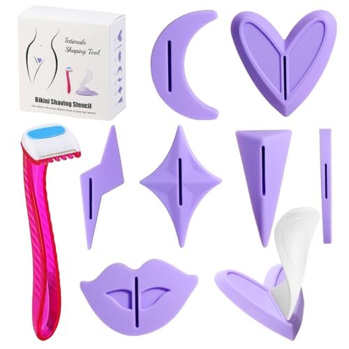 KDIMSY Pubic Hair Stencils for Women - Bikini Shaving Stencils Set of 7 Shapes for Intimate Grooming and Styling - görsel 2