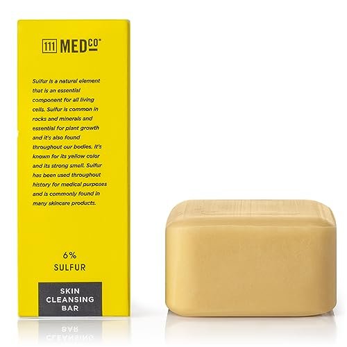 111MedCo 6% Sulfur Skin Cleansing Bar - Medicated Acne Treatment Soap for Face, Chest and Back, Helps Dry Excess Oil and Clear Clogged Pores, 4 oz - görsel 4