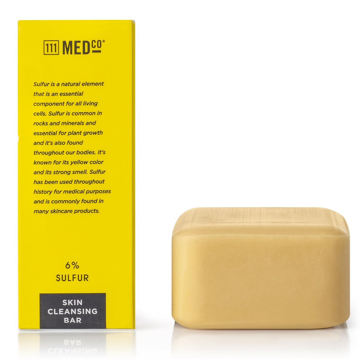 111MedCo 6% Sulfur Skin Cleansing Bar - Medicated Acne Treatment Soap for Face, Chest and Back, Helps Dry Excess Oil and Clear Clogged Pores, 4 oz - görsel 3