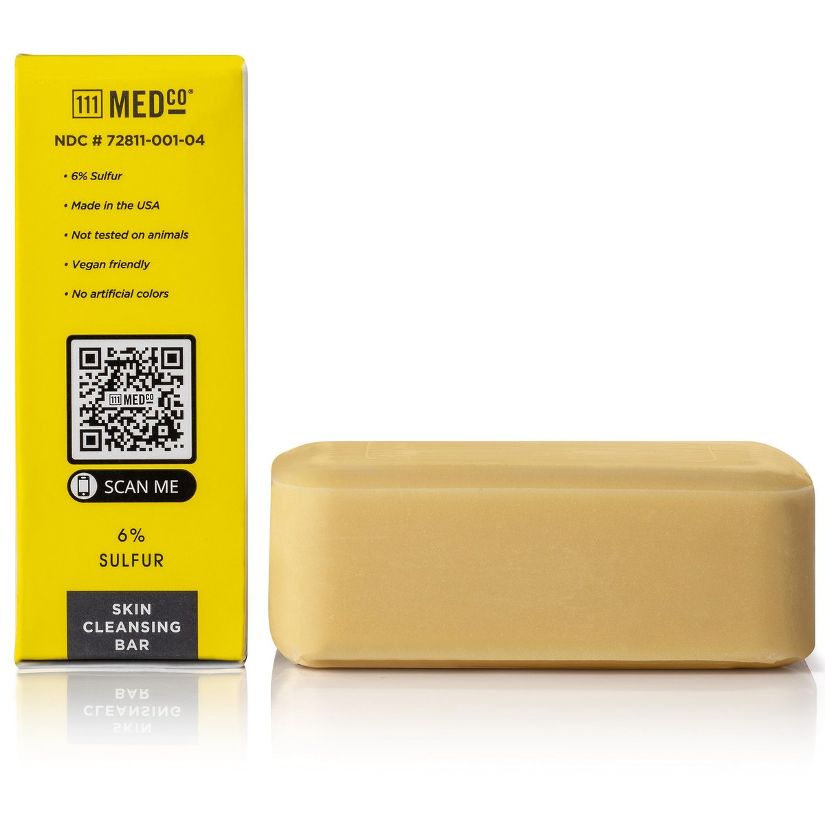 111MedCo 6% Sulfur Skin Cleansing Bar - Medicated Acne Treatment Soap for Face, Chest and Back, Helps Dry Excess Oil and Clear Clogged Pores, 4 oz - görsel 5