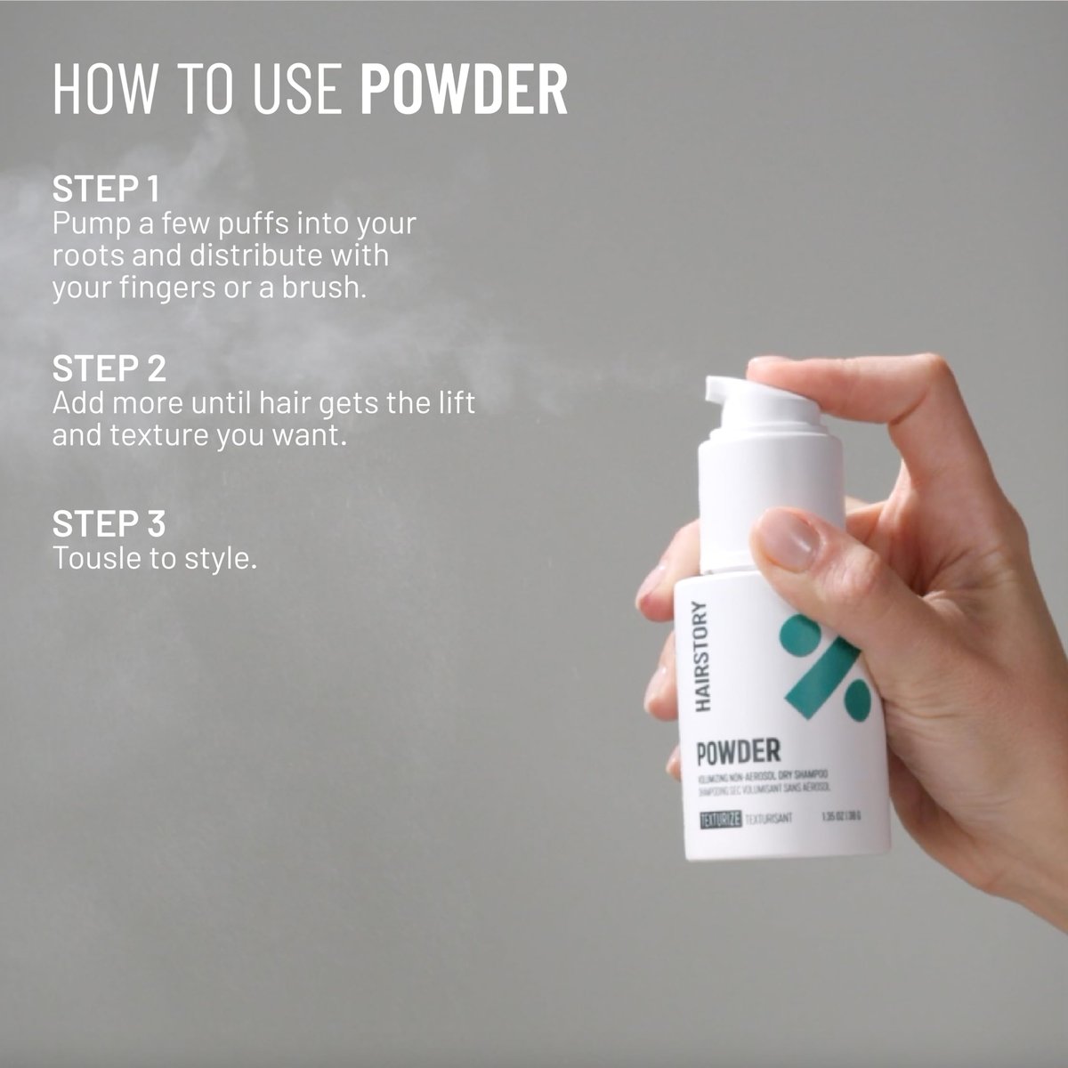 Hairstory Powder – Talc Free Non-Aerosol Dry Shampoo, Absorbs Oil and Adds Volume and Texture Between Washes, All Hair Types, 1.32 Oz Avelisse