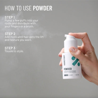 Hairstory Powder – Talc Free Non-Aerosol Dry Shampoo, Absorbs Oil and Adds Volume and Texture Between Washes, All Hair Types, 1.32 Oz Avelisse