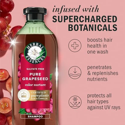 Herbal Essences Pure Grapeseed Color Nurture Sulfate Free Shampoo - 13.5 fl oz | Hair Protection & Color Nourishment