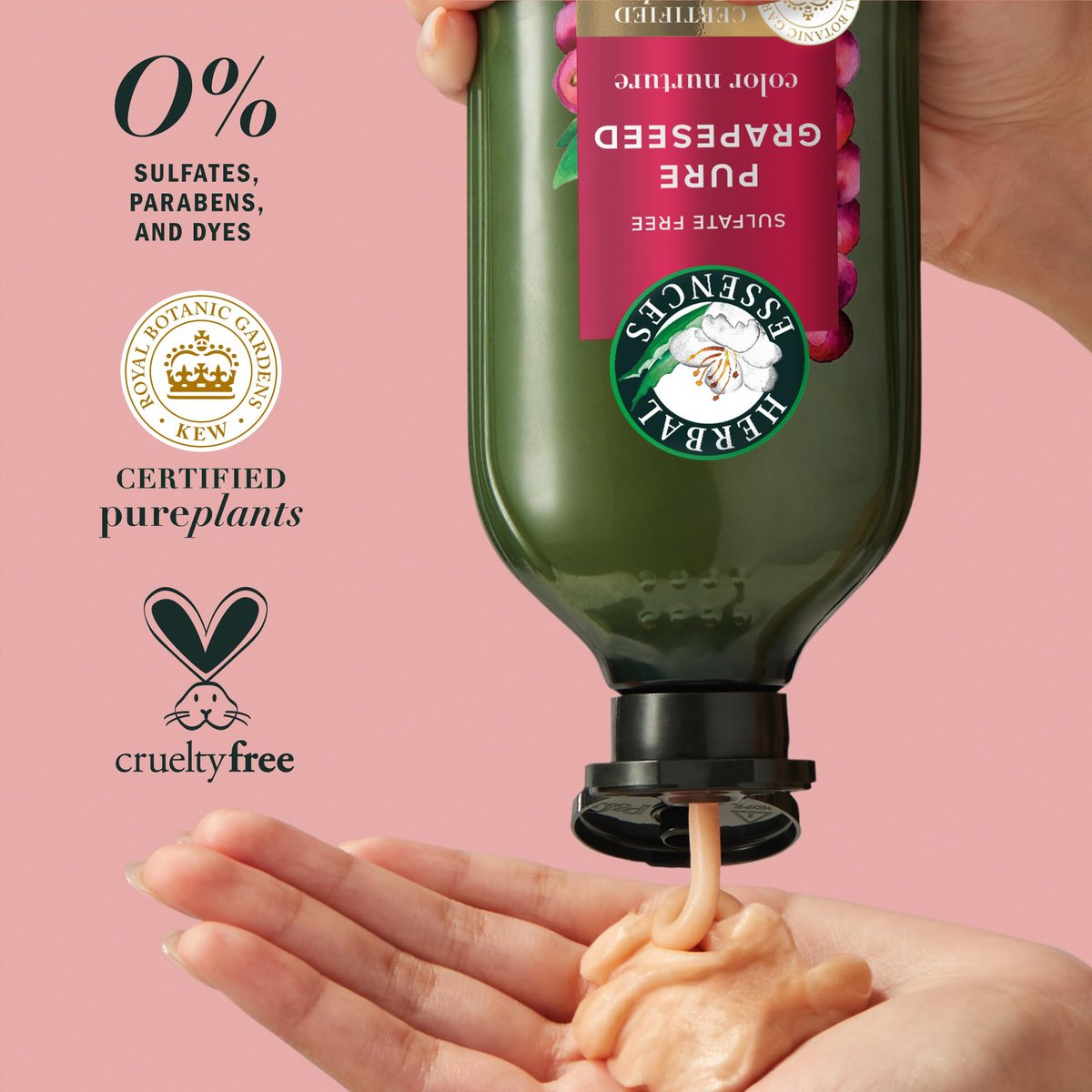 Herbal Essences Pure Grapeseed Color Nurture Sulfate Free Conditioner, 13.5 fl oz - Color Protection & Nourishment Avelisse