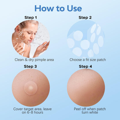 Breiboz Pimple Patches for Face & Body, 331 Patches Variety Pack with Large Sizes, Invisible Hydrocolloid Acne Patch with Tea Tree Oil & Salicylic Acid, Overnight Zit Stickers for Blemishes & Spots, All Skin Types