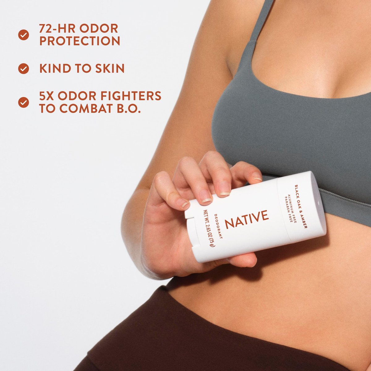 Native Deodorant – Black Oak & Amber, Aluminum Free, 72 Hour Odor Control, Naturally Derived Ingredients, 2.65 oz Avelisse