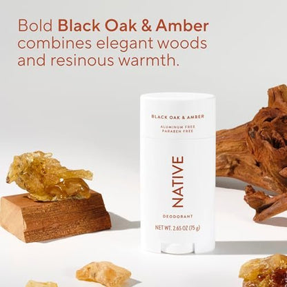Native Deodorant – Black Oak & Amber, Aluminum Free, 72 Hour Odor Control, Naturally Derived Ingredients, 2.65 oz Avelisse
