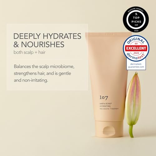 107 Hair & Scalp Hydrating Microbiome Treatment - Hydrating Scalp Treatment with Ginseng, Caffeine, and Biotin - Soothes Scalp Discomfort - 6.08 fl oz Avelisse
