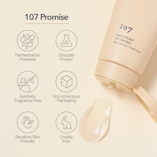 107 Hair & Scalp Hydrating Microbiome Treatment - Hydrating Scalp Treatment with Ginseng, Caffeine, and Biotin - Soothes Scalp Discomfort - 6.08 fl oz Avelisse