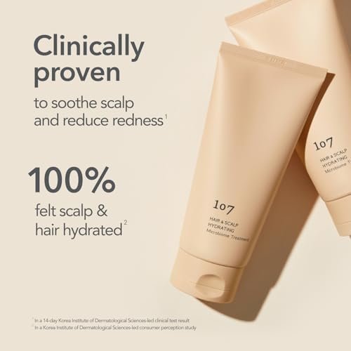 107 Hair & Scalp Hydrating Microbiome Treatment - Hydrating Scalp Treatment with Ginseng, Caffeine, and Biotin - Soothes Scalp Discomfort - 6.08 fl oz Avelisse
