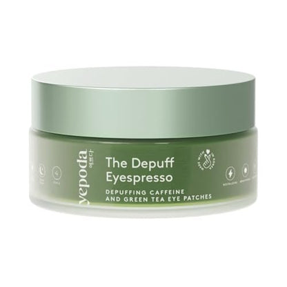 Yepoda The Depuff Eyespresso - Depuffing Caffeine & Green Tea Eye Patches - Reduce Puffiness & Rejuvenate Tired Under Eyes - Vegan Korean Eyepatches for All Skin Types - 60 Patches (3.17 oz) Avelisse