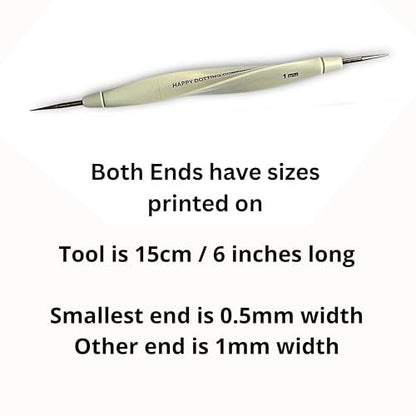 Happy Dotting Company Fine Stylus - Precision Dotting Tool 0.5/1.0 mm Double Ended for Nail Art, Painting & Mandala