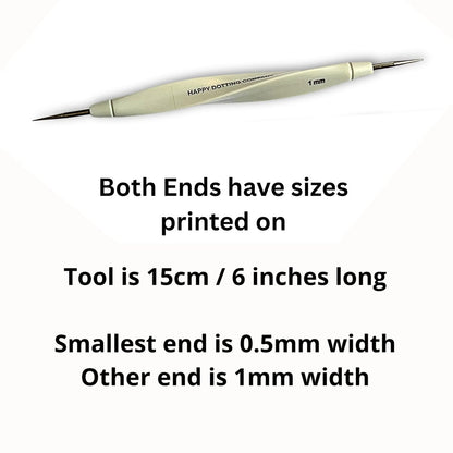 Happy Dotting Company Fine Stylus - Precision Dotting Tool 0.5/1.0 mm Double Ended for Nail Art, Painting & Mandala