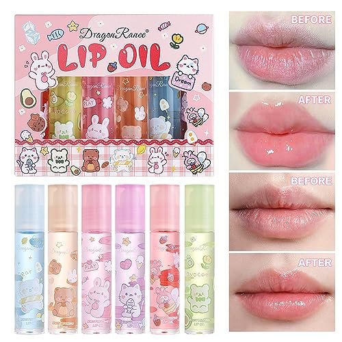 DENESTUP 6pcs Roll On Lip Gloss Set - Fruit Flavored, Glossy Lip Makeup for Women, Non Toxic Party Gift - görsel 18