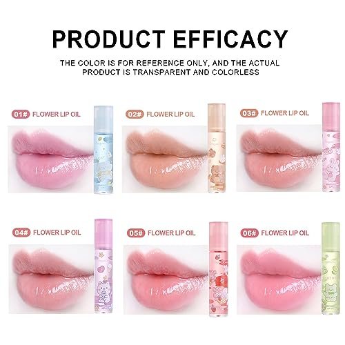 DENESTUP 6pcs Roll On Lip Gloss Set - Fruit Flavored, Glossy Lip Makeup for Women, Non Toxic Party Gift - görsel 16