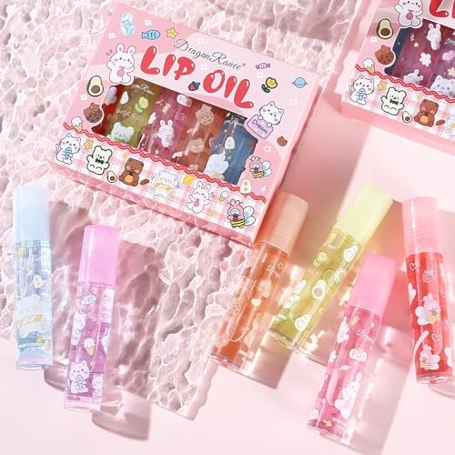 DENESTUP 6pcs Roll On Lip Gloss Set - Fruit Flavored, Glossy Lip Makeup for Women, Non Toxic Party Gift - görsel 12