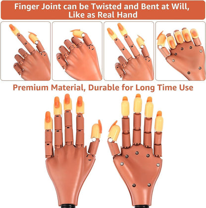 100 Pcs Nail Tips Flexible Training Hand Professional Nail Art Hand Tools for DIY Manicure Avelisse