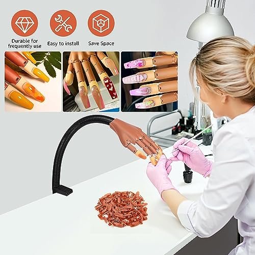100 Pcs Nail Tips Flexible Training Hand Professional Nail Art Hand Tools for DIY Manicure Avelisse