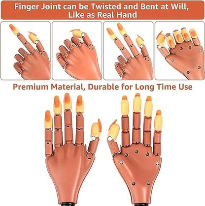 100 Pcs Nail Tips Flexible Training Hand Professional Nail Art Hand Tools for DIY Manicure Avelisse