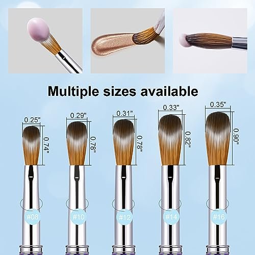 Shine Chance Acrylic Nail Brush - Size 12, 100% Pure Kolinsky Sable 3D Art Nail Brush & Application Tool - Gradient Blue Handle - görsel 7