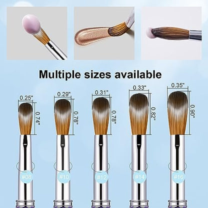 Shine Chance Acrylic Nail Brush - Size 12, 100% Pure Kolinsky Sable 3D Art Nail Brush & Application Tool - Gradient Blue Handle