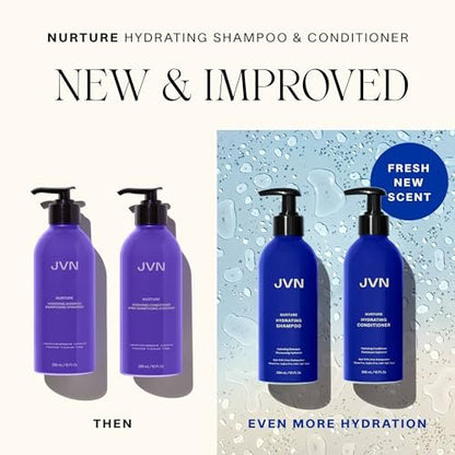 JVN Nurture Hydrating Shampoo - 10 Fl Oz - Moisturizing, Sulfate-Free, Color-Safe Detangling Shampoo for Women and Men Avelisse