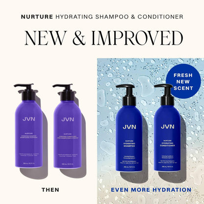JVN Nurture Hydrating Shampoo - 10 Fl Oz - Moisturizing, Sulfate-Free, Color-Safe Detangling Shampoo for Women and Men Avelisse