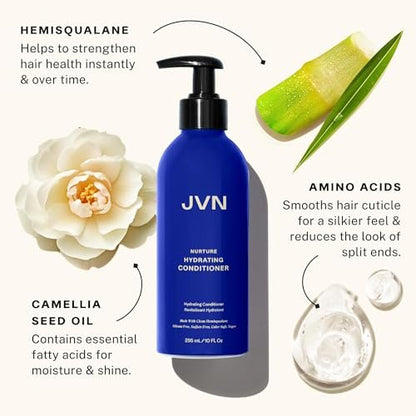 JVN Nurture Hydrating Conditioner - 10 Fl Oz - Detangles & Softens Hair, Moisture and Deeply Nourishing Conditioner, Color Safe Hair Care for Women and Men, Non-Toxic, Silicone and Paraben Free Avelisse