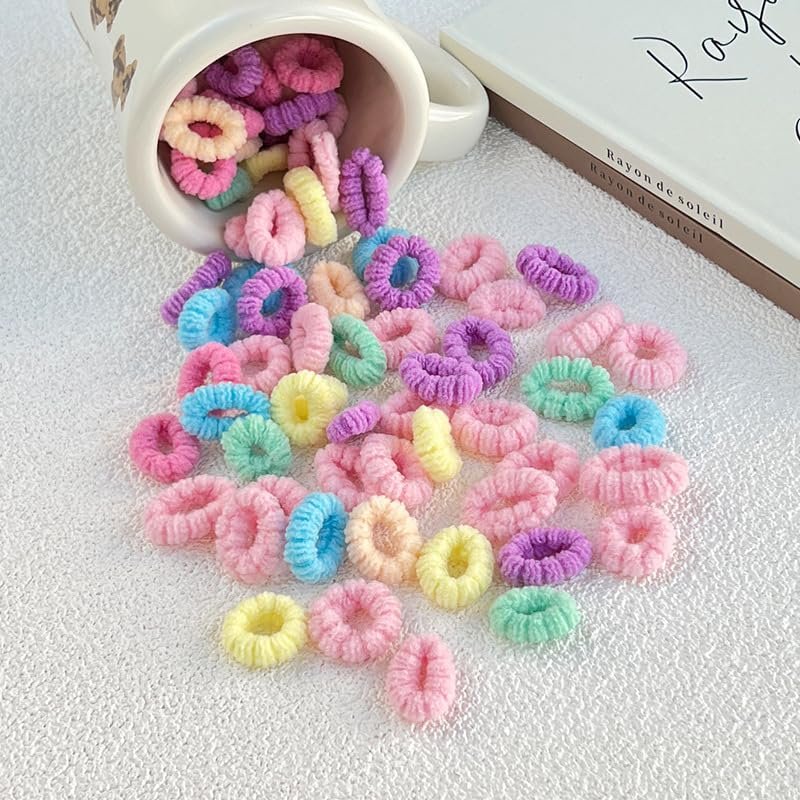 WDGROW Mini Hair Ties for Fine Hair – 200pcs Soft Cotton Elastic Bands for Toddlers & Kids (Ages 0-8), No Damage, Tiny Size, Reusable Bag - görsel 12