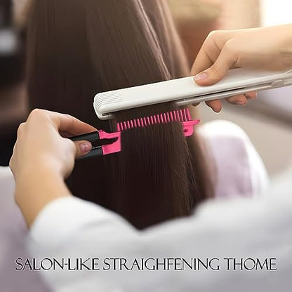 Kootinn Hair Straightening Set - 2-Pack Flat Iron Comb for Beautiful Tresses, Straightener With Firm Grip, Ideal for Knotty Hair, Styling, Pink