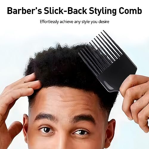 4-Pack Plastic Wide-Tooth Afro Lift Combs for Styling, Detangling & Volume - for Curly, Thick Hair, Wigs & Beards - görsel 12