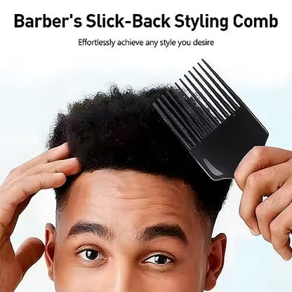 4-Pack Plastic Wide-Tooth Afro Lift Combs for Styling, Detangling & Volume - for Curly, Thick Hair, Wigs & Beards