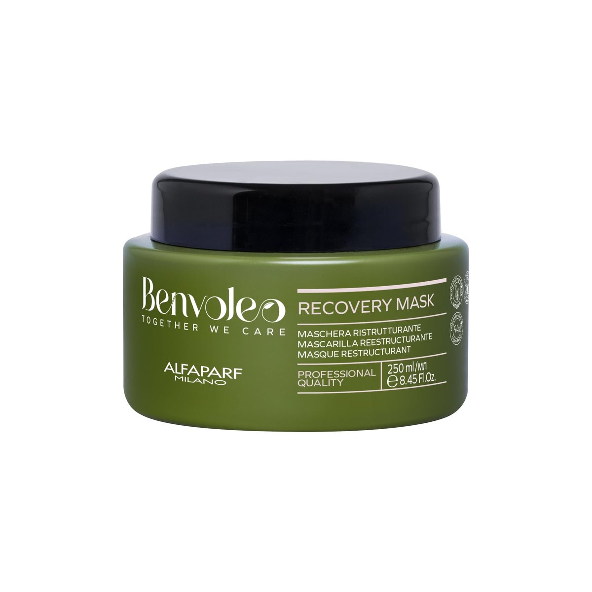ALFAPARF MILANO Benvoleo Recovery Mask for Damaged Hair - Clean, Vegan, Sustainable Hair Care - Repairs, Reconstructs, Protects - Paraffin Free - Natural Ingredients - 8.45 FL. Oz. - görsel 1
