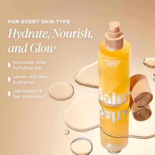 Saltair Body Oil - Luxurious Santal Bloom After Shower and Bath Oil for Women and Men, Botanical, Non-Greasy, Well-Absorbing Moisturizer for Hydrating Dry Skin – 4oz Pump Bottle Avelisse