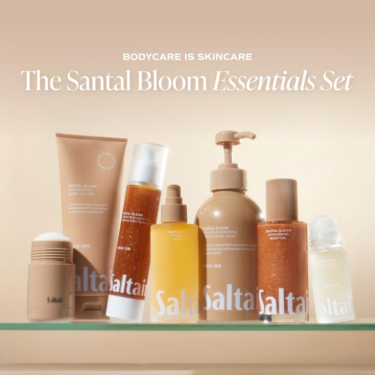 Saltair Body Oil - Luxurious Santal Bloom After Shower and Bath Oil for Women and Men, Botanical, Non-Greasy, Well-Absorbing Moisturizer for Hydrating Dry Skin – 4oz Pump Bottle Avelisse