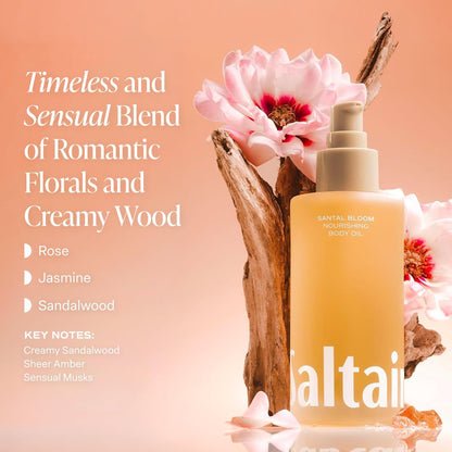 Saltair Body Oil - Luxurious Santal Bloom After Shower and Bath Oil for Women and Men, Botanical, Non-Greasy, Well-Absorbing Moisturizer for Hydrating Dry Skin – 4oz Pump Bottle Avelisse